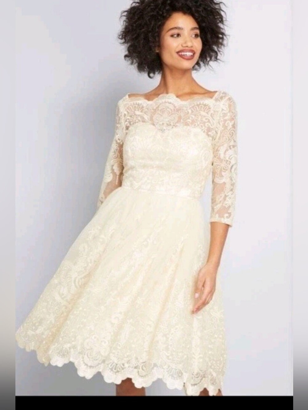 Chi Chi London Champagne Gilded Grace Lace Dress
